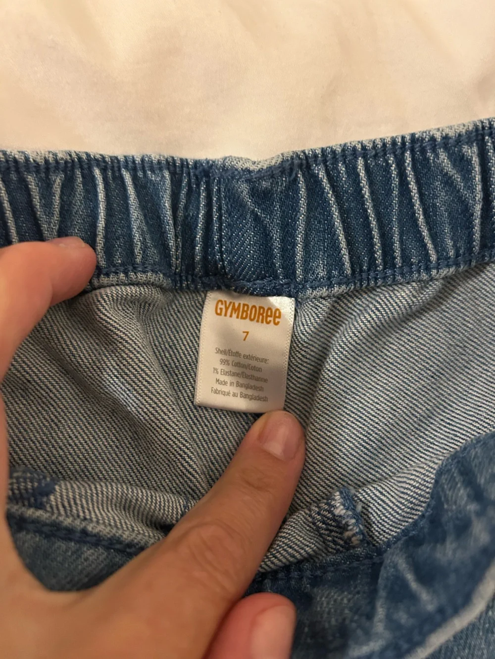 Gymboree Mid Wash Girls Cropped Jeans with Gold Button Detail